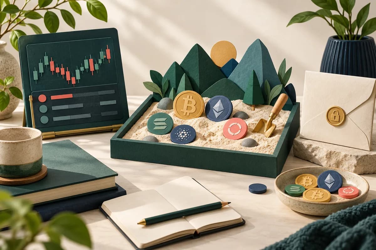 Area latihan dengan token simulasi dan papan order yang terpisah dari amplop dana nyata.